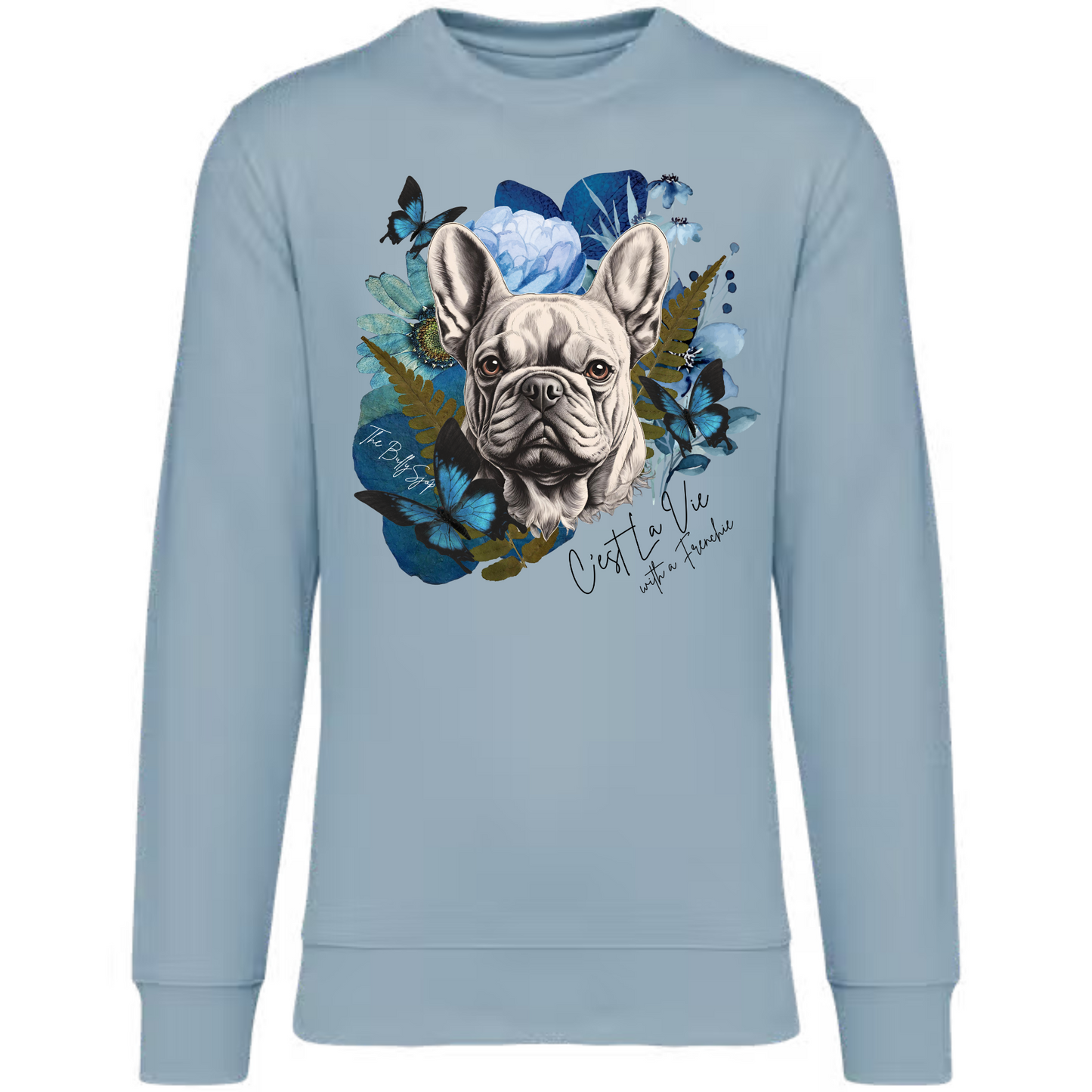 C'est La Vie With A Frenchie Sweater Blue