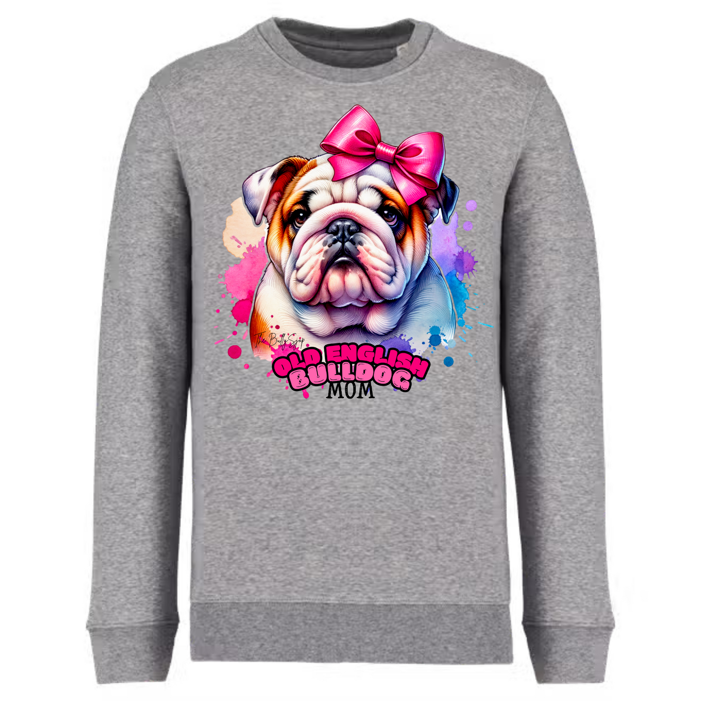 Pink Bow English Bulldog Mom Sweater