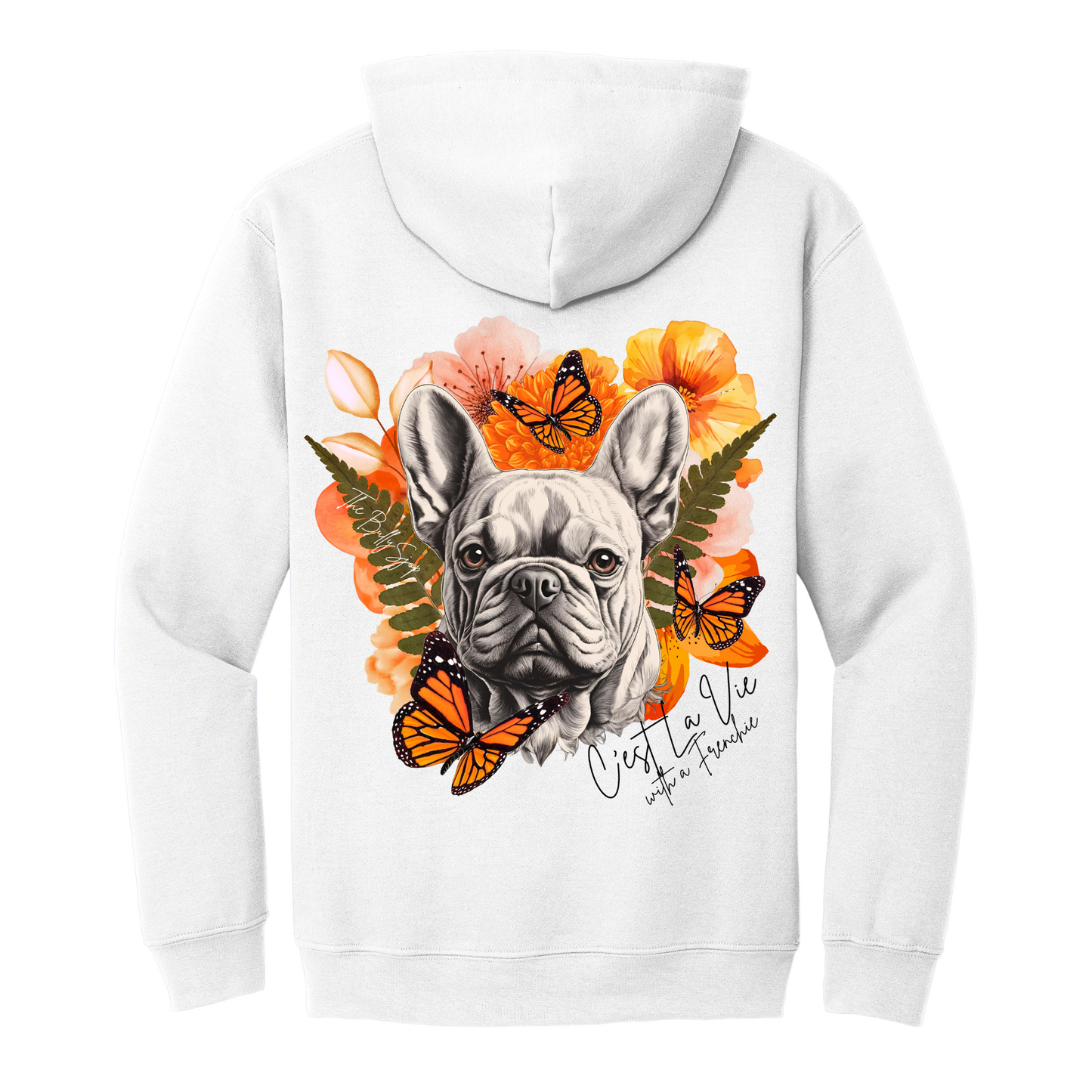 C'est La Vie With A Frenchie Hoodie Orange