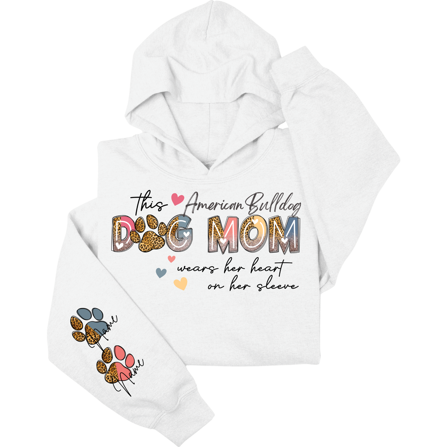 This American Bulldog Mom Sleeve Hoodie