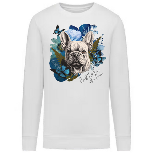 C'est La Vie With A Frenchie Sweater Blue