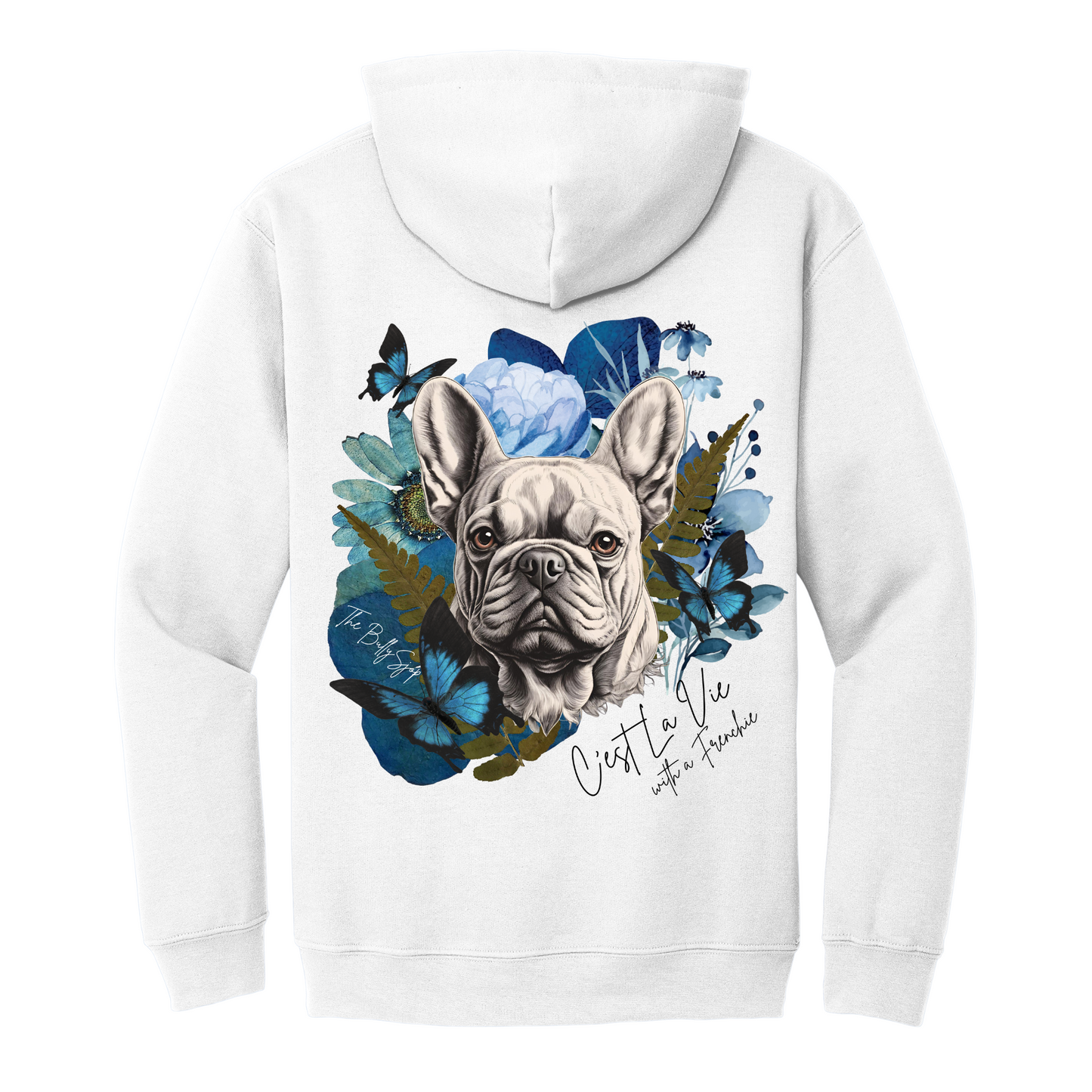 C´est La Vie With A Frenchie Hoodie Blue