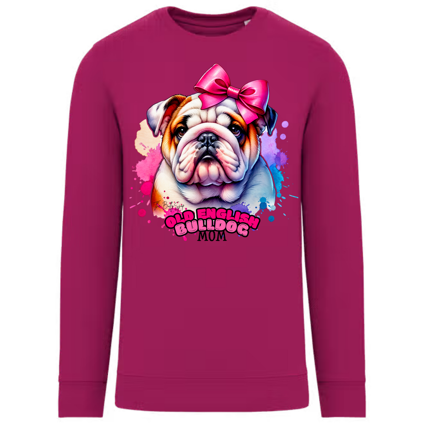 Pink Bow English Bulldog Mom Sweater