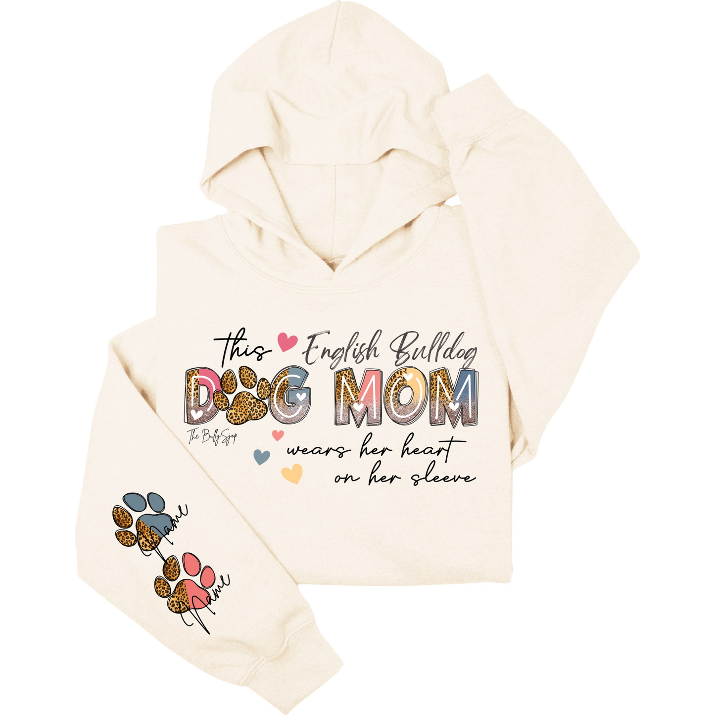 This English Bulldog Dog Mom Sleeve Hoodie