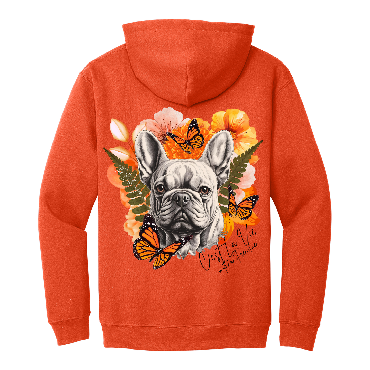 C'est La Vie With A Frenchie Hoodie Orange