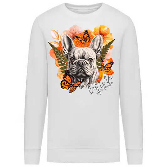 C'est La Vie With A Frenchie Sweater Orange
