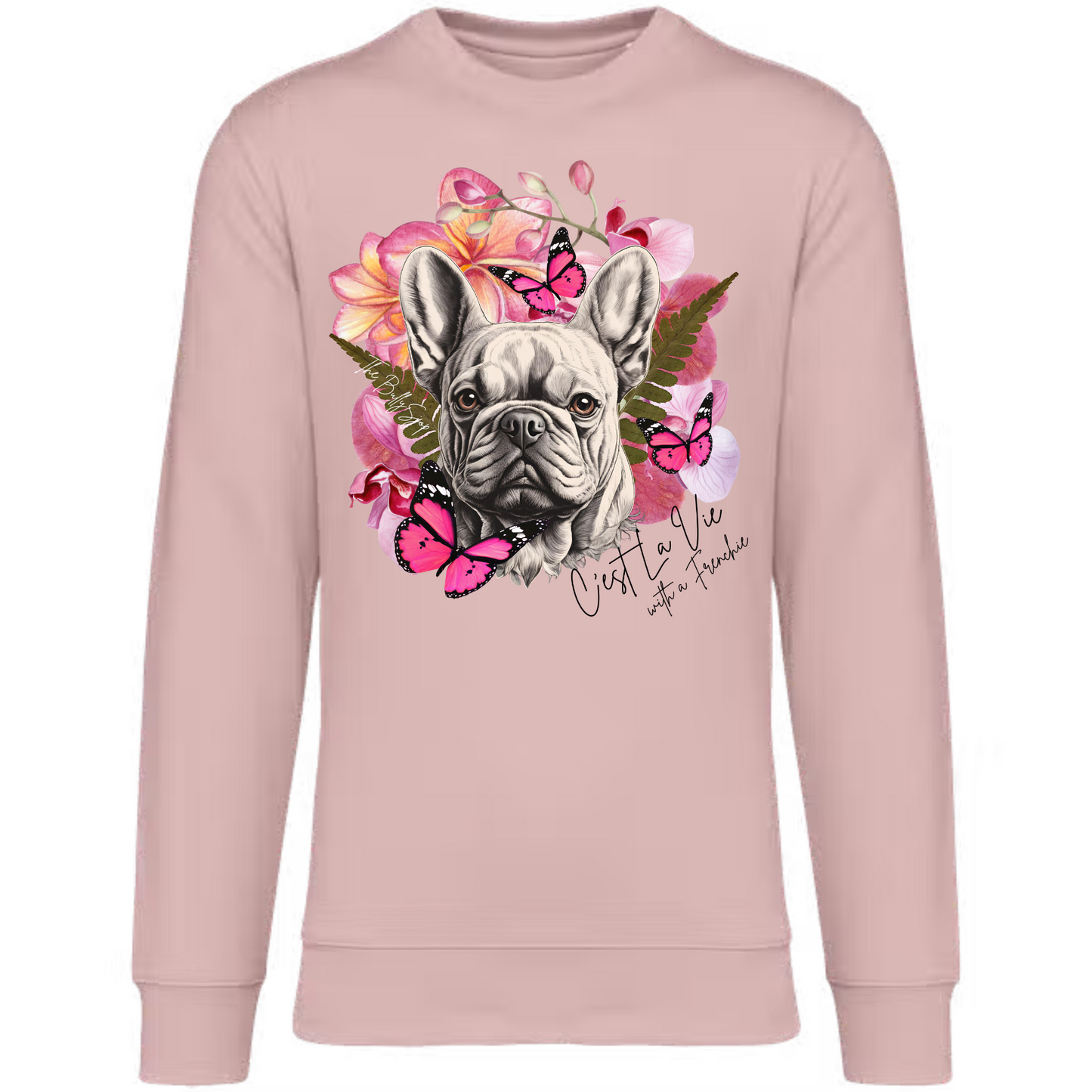 C'est La Vie With A Frenchie Sweater Pink