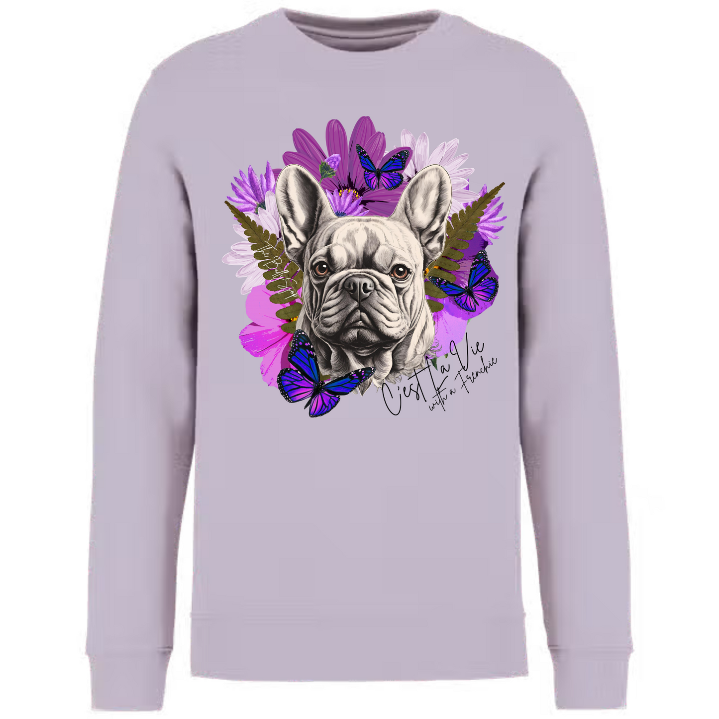 C'est La Vie With A Frenchie Sweater Purple