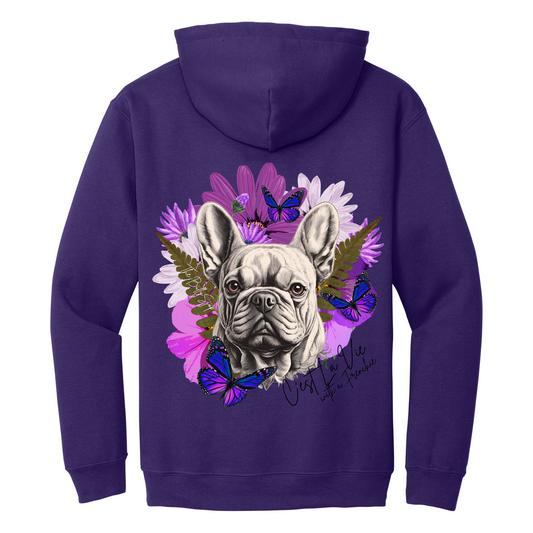 C'est La Vie With A Frenchie Hoodie Purple