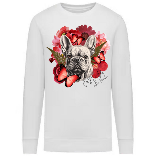 C´est La Vie With A Frenchie Sweater Red