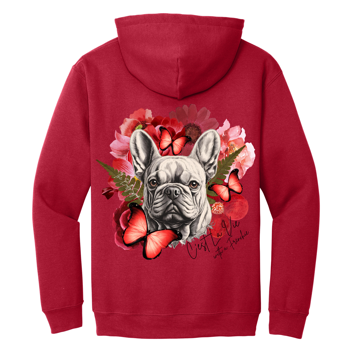 C'est La Vie With A Frenchie Hoodie Red