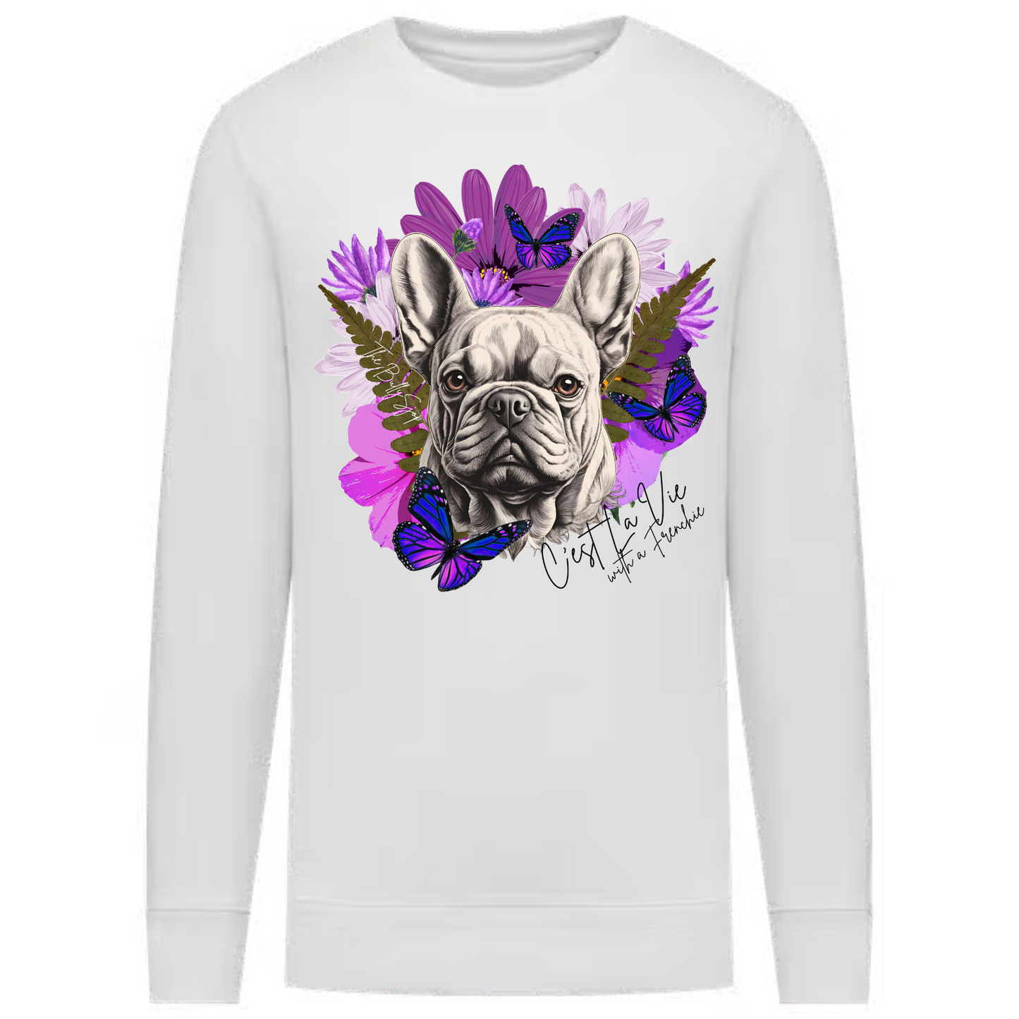 C'est La Vie With A Frenchie Sweater Purple