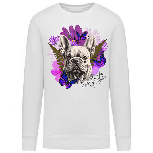 C'est La Vie With A Frenchie Sweater Purple