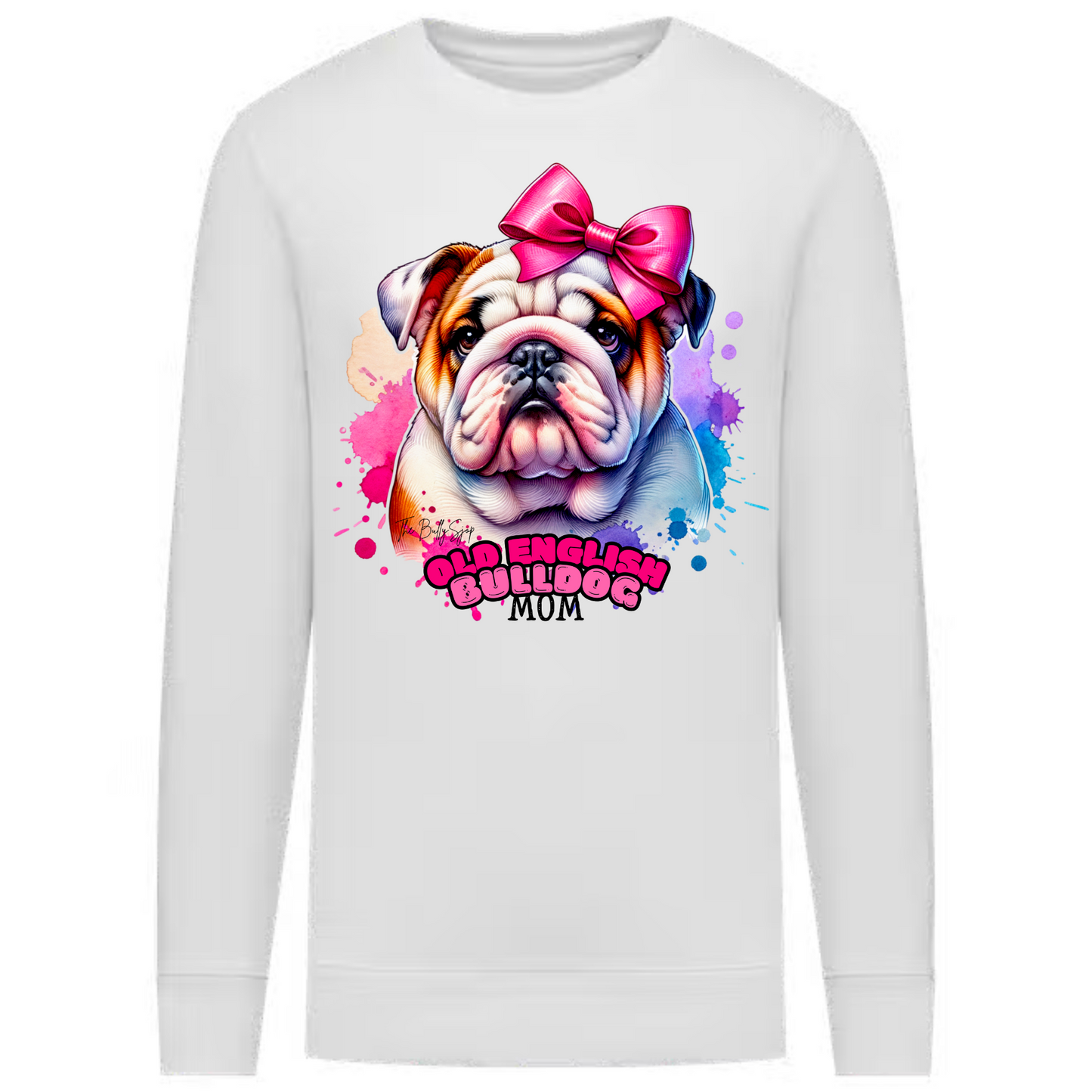 Pink Bow English Bulldog Mom Sweater