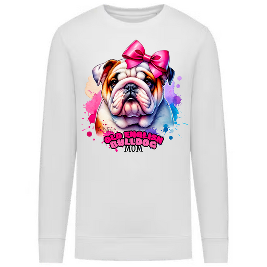Pink Bow English Bulldog Mom Sweater