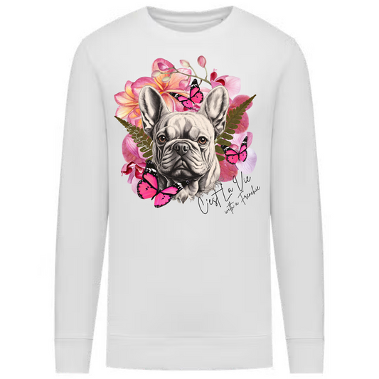 C'est La Vie With A Frenchie Sweater Pink